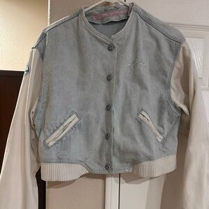 Vintage LA gear Jean Two-Tone Denim and White Jacket oversized